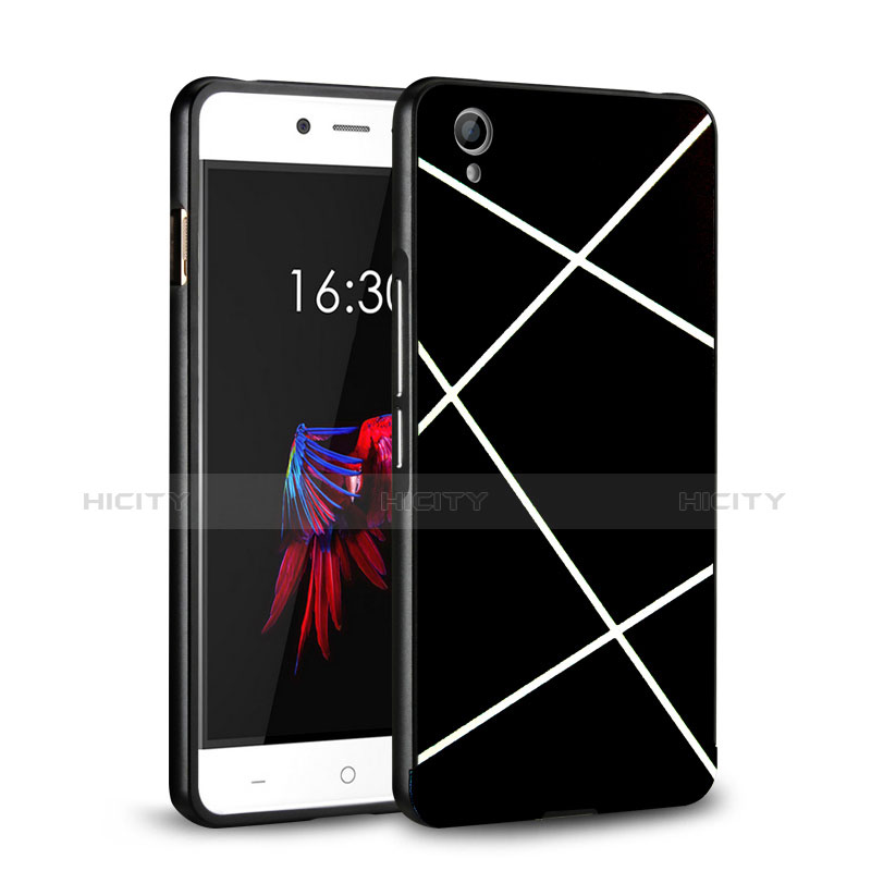 Handyhülle Hülle Kunststoff Schutzhülle Matt Line für OnePlus X Schwarz