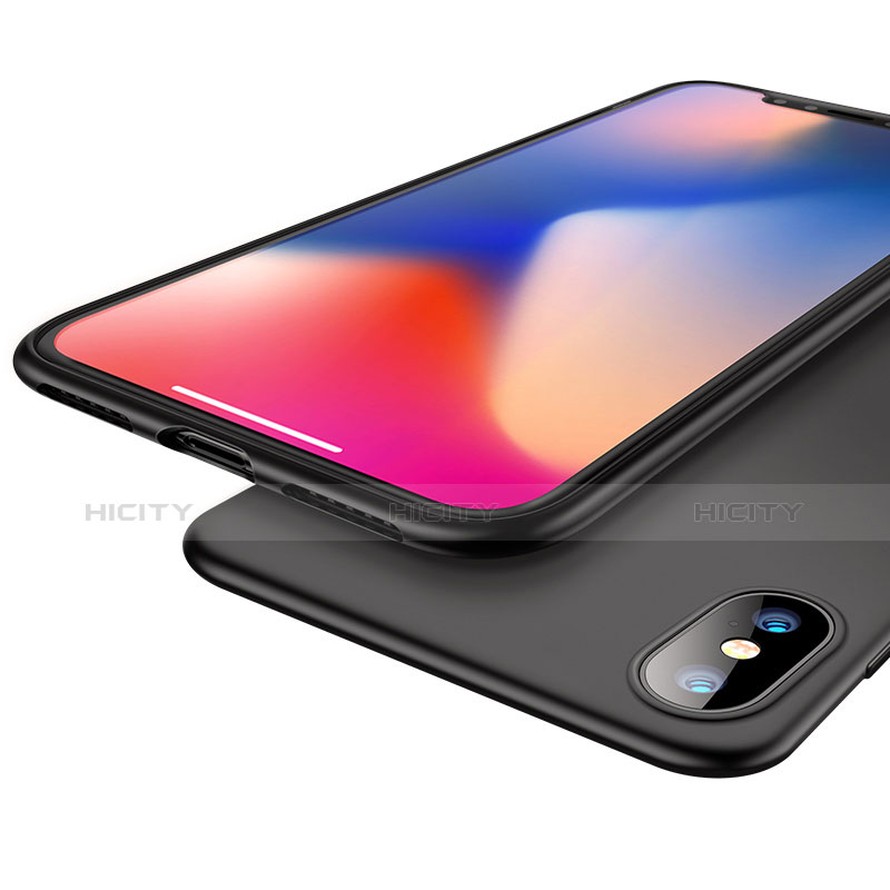 Handyhülle Hülle Kunststoff Schutzhülle Matt M01 für Apple iPhone X Schwarz