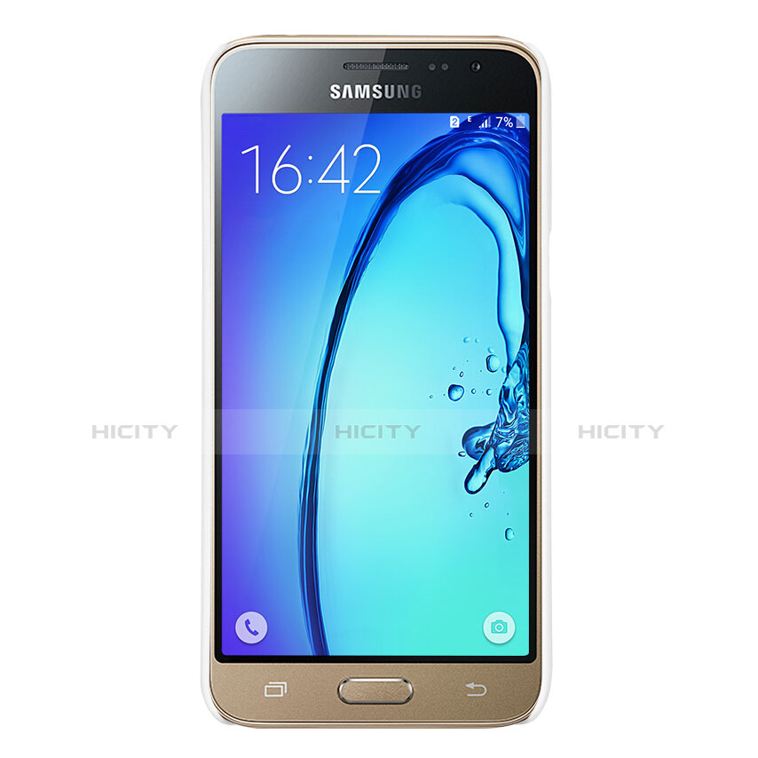 Handyhülle Hülle Kunststoff Schutzhülle Matt M02 für Samsung Galaxy J3 (2016) J320F J3109 Weiß groß