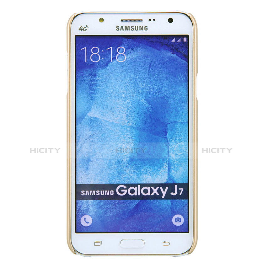 Handyhülle Hülle Kunststoff Schutzhülle Matt M02 für Samsung Galaxy J7 SM-J700F J700H Gold