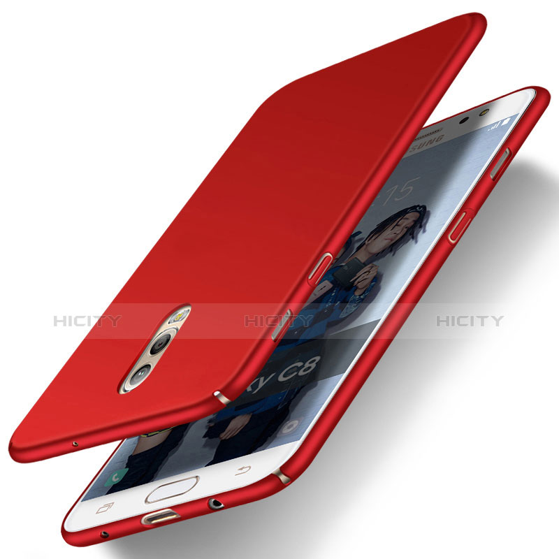 Handyhülle Hülle Kunststoff Schutzhülle Matt M03 für Samsung Galaxy C8 C710F Rot Plus