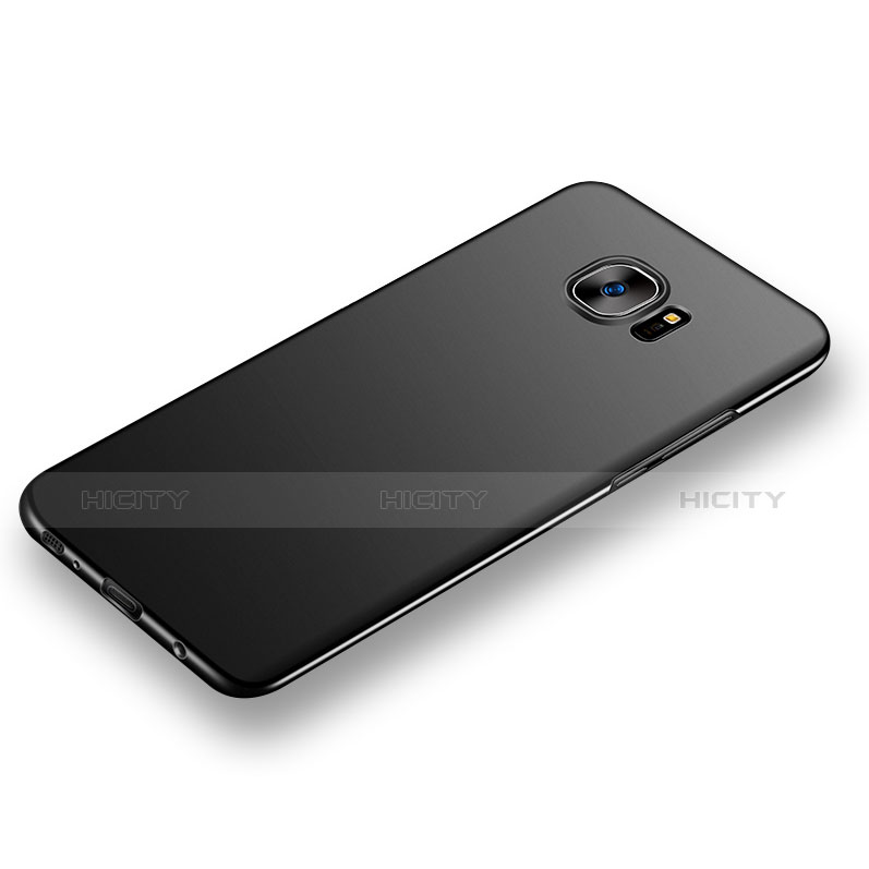 Handyhülle Hülle Kunststoff Schutzhülle Matt M03 für Samsung Galaxy S7 Edge G935F Schwarz groß