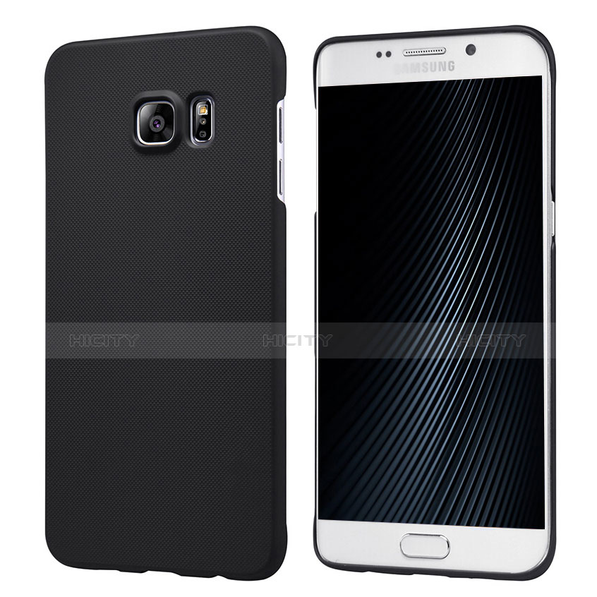 Handyhülle Hülle Kunststoff Schutzhülle Matt M04 für Samsung Galaxy S6 Edge+ Plus SM-G928F Schwarz