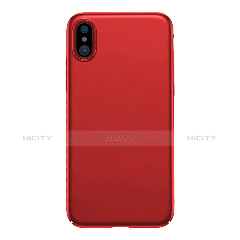 Handyhülle Hülle Kunststoff Schutzhülle Matt M06 für Apple iPhone X Rot groß