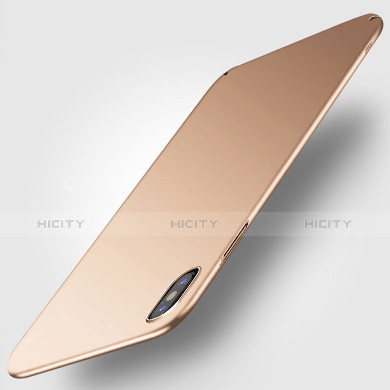 Handyhülle Hülle Kunststoff Schutzhülle Matt M10 für Apple iPhone Xs Gold groß