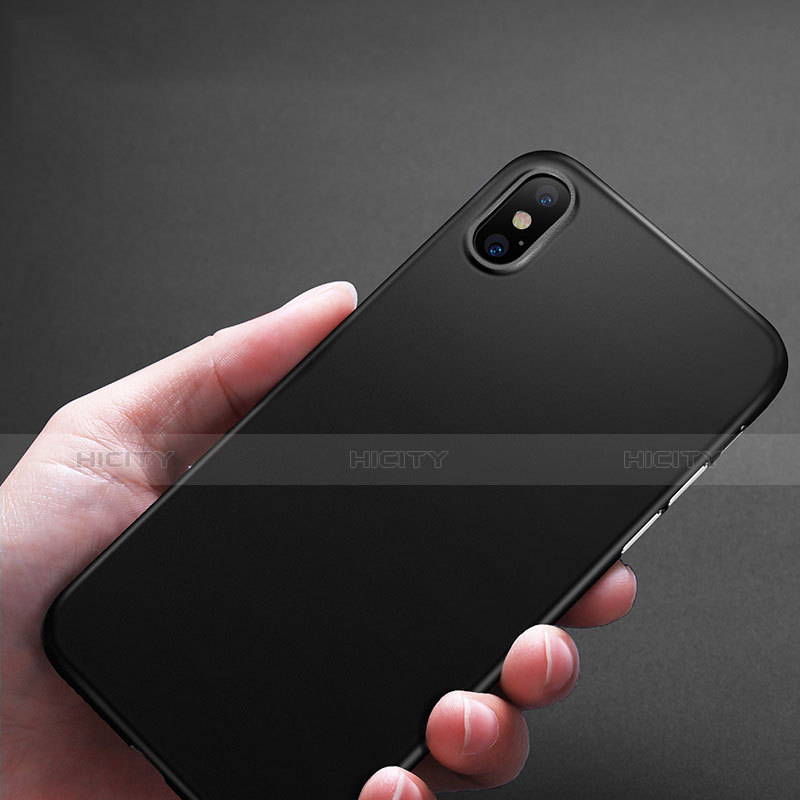 Handyhülle Hülle Kunststoff Schutzhülle Matt M12 für Apple iPhone Xs Schwarz