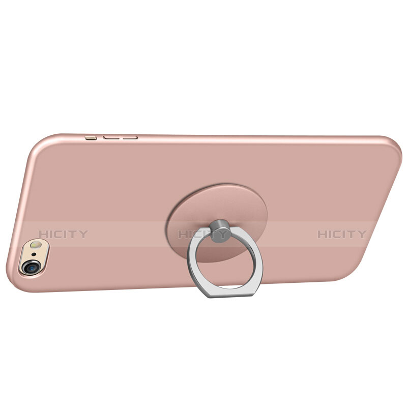 Handyhülle Hülle Kunststoff Schutzhülle Matt mit Fingerring Ständer A01 für Apple iPhone 6 Rosegold