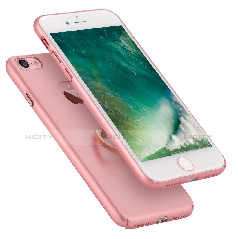 Handyhülle Hülle Kunststoff Schutzhülle Matt mit Fingerring Ständer A01 für Apple iPhone 8 Rosa