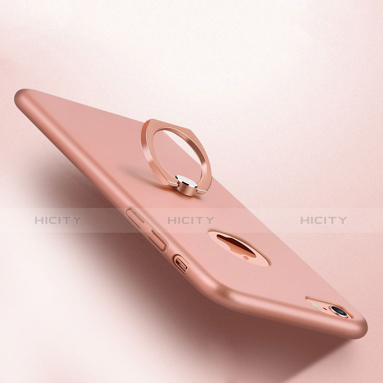 Handyhülle Hülle Kunststoff Schutzhülle Matt mit Fingerring Ständer A02 für Apple iPhone 6S Rosa