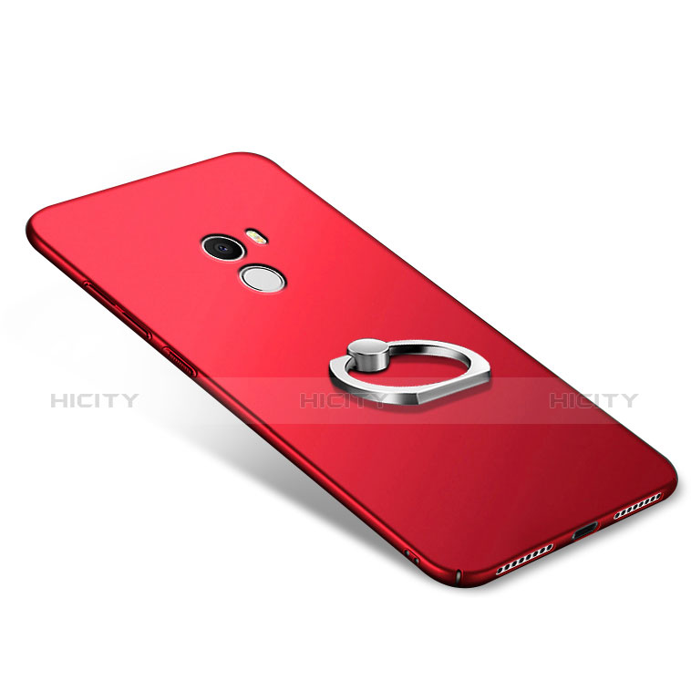 Handyhülle Hülle Kunststoff Schutzhülle Matt mit Fingerring Ständer A02 für Xiaomi Mi Mix Rot