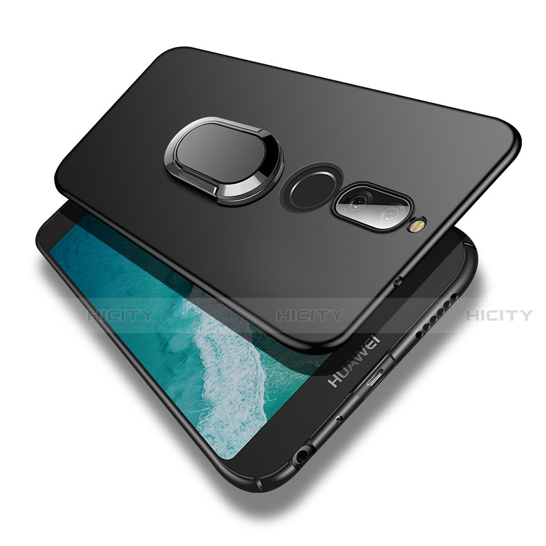 Handyhülle Hülle Kunststoff Schutzhülle Matt mit Fingerring Ständer A03 für Huawei G10 Schwarz