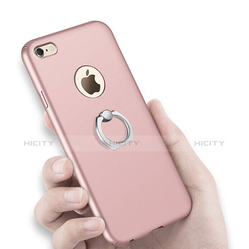 Handyhülle Hülle Kunststoff Schutzhülle Matt mit Fingerring Ständer für Apple iPhone 6 Plus Rosa Plus