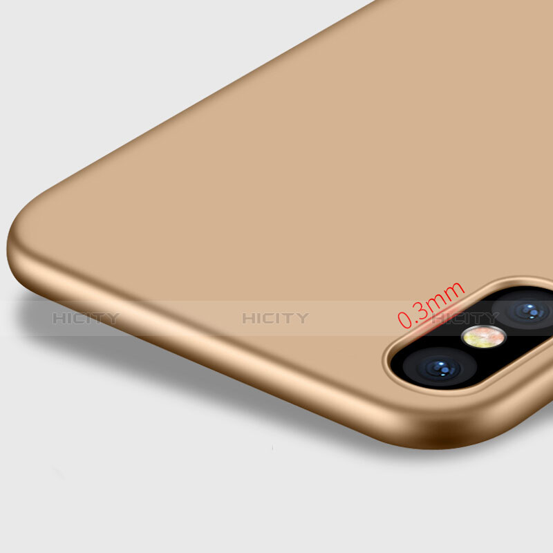 Handyhülle Hülle Kunststoff Schutzhülle Matt mit Fingerring Ständer für Apple iPhone X Gold