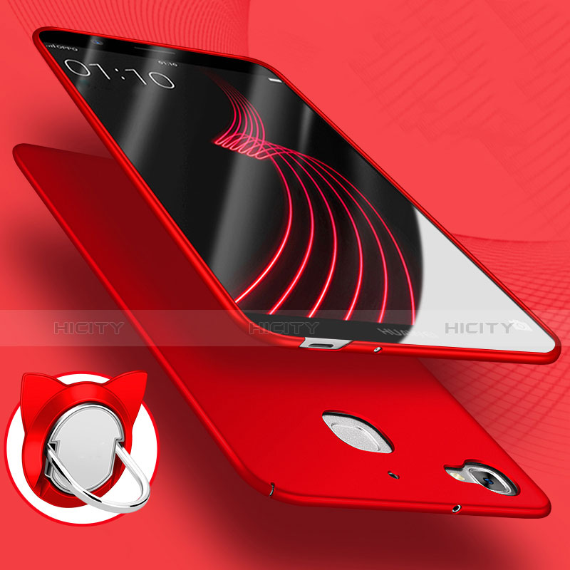 Handyhülle Hülle Kunststoff Schutzhülle Matt mit Fingerring Ständer für Huawei Enjoy 5S Rot