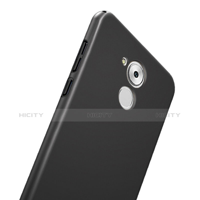 Handyhülle Hülle Kunststoff Schutzhülle Matt mit Fingerring Ständer für Huawei Enjoy 6S Schwarz