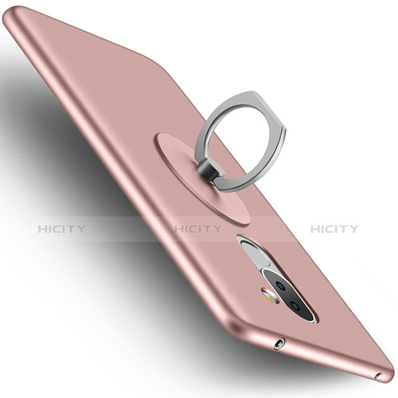 Handyhülle Hülle Kunststoff Schutzhülle Matt mit Fingerring Ständer für Huawei GR5 (2017) Rosegold groß