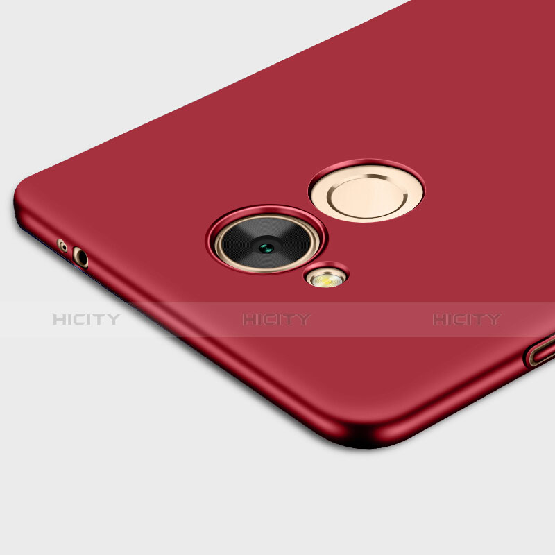 Handyhülle Hülle Kunststoff Schutzhülle Matt mit Fingerring Ständer für Huawei Honor 6C Pro Rot groß