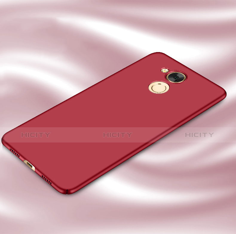 Handyhülle Hülle Kunststoff Schutzhülle Matt mit Fingerring Ständer für Huawei Honor 6C Pro Rot groß