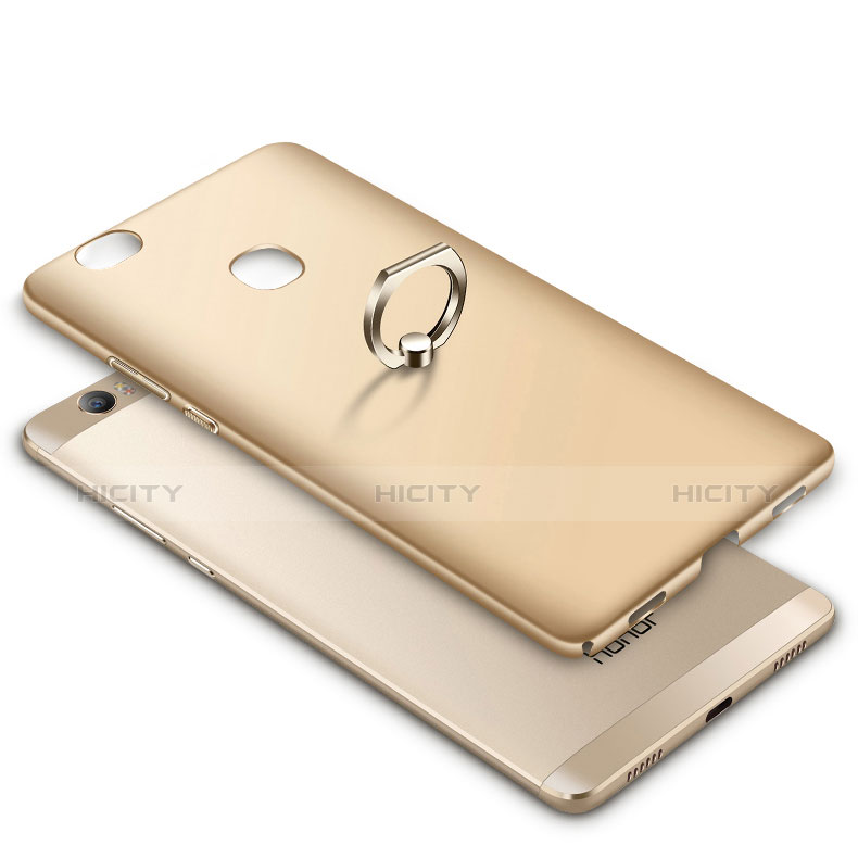 Handyhülle Hülle Kunststoff Schutzhülle Matt mit Fingerring Ständer für Huawei Honor Note 8 Gold