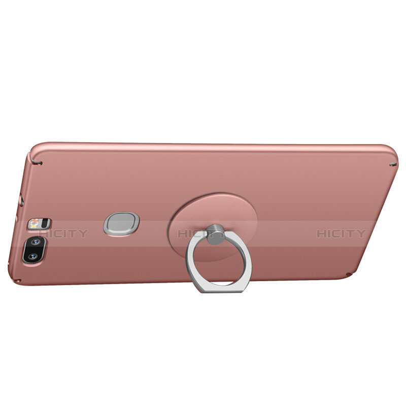 Handyhülle Hülle Kunststoff Schutzhülle Matt mit Fingerring Ständer für Huawei Honor V8 Rosegold groß