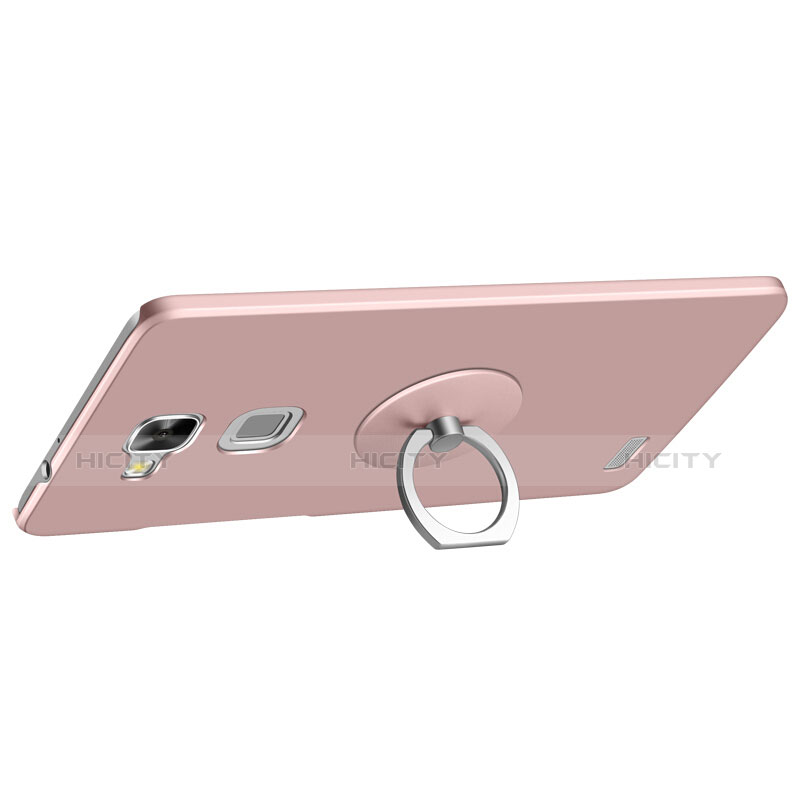 Handyhülle Hülle Kunststoff Schutzhülle Matt mit Fingerring Ständer für Huawei Mate 7 Rosa