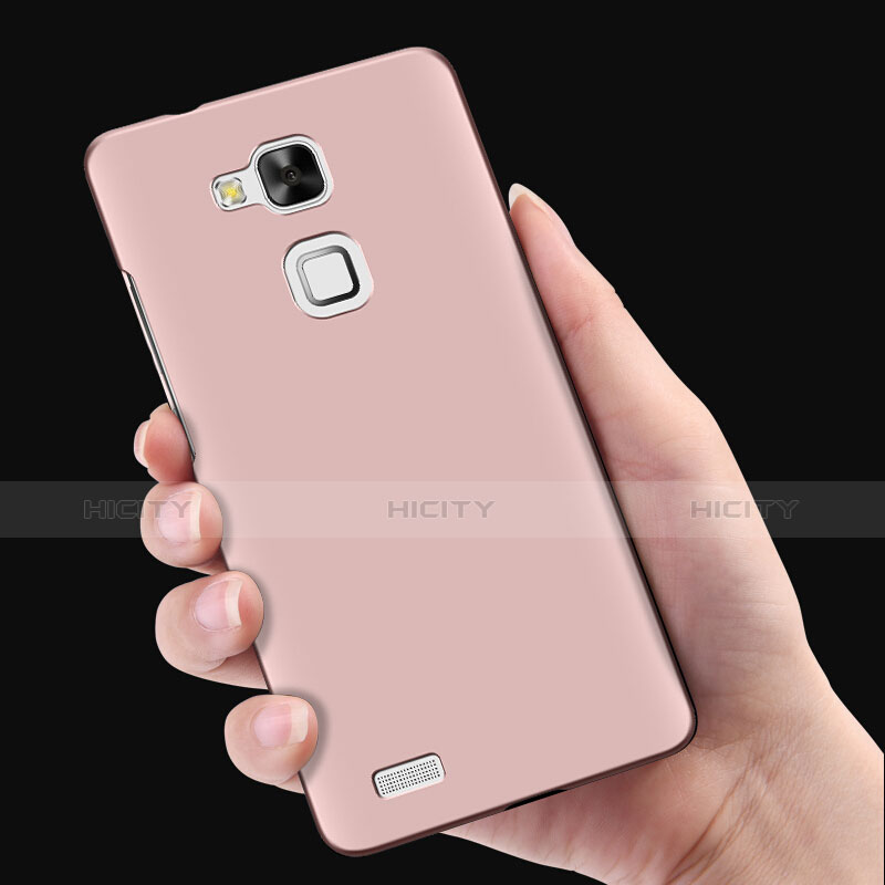 Handyhülle Hülle Kunststoff Schutzhülle Matt mit Fingerring Ständer für Huawei Mate 7 Rosa