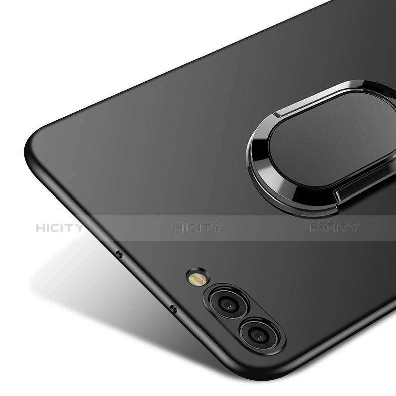 Handyhülle Hülle Kunststoff Schutzhülle Matt mit Fingerring Ständer für Huawei Nova 2S Schwarz