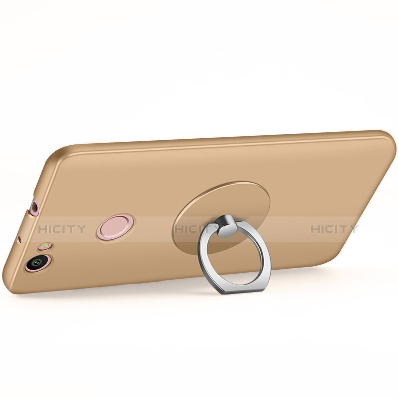 Handyhülle Hülle Kunststoff Schutzhülle Matt mit Fingerring Ständer für Huawei Nova Gold groß