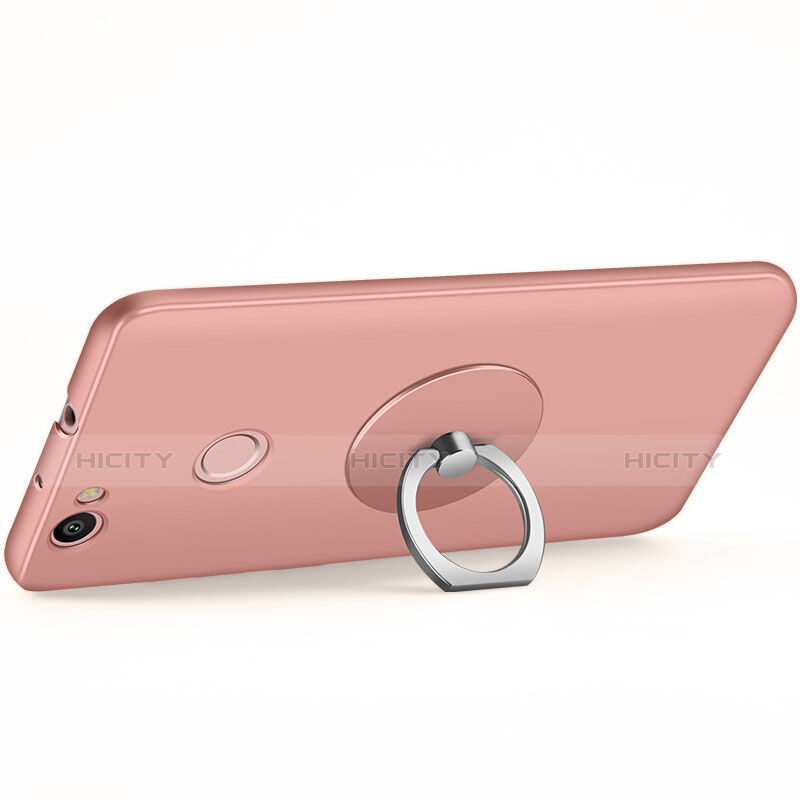 Handyhülle Hülle Kunststoff Schutzhülle Matt mit Fingerring Ständer für Huawei Nova Rosegold groß