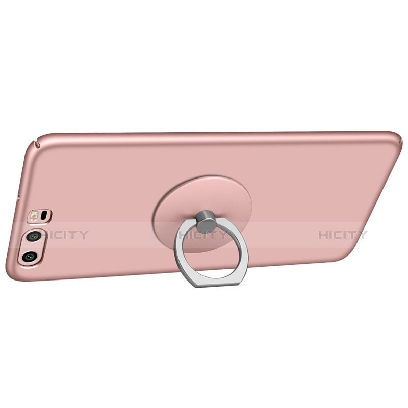 Handyhülle Hülle Kunststoff Schutzhülle Matt mit Fingerring Ständer für Huawei P10 Plus Rosa