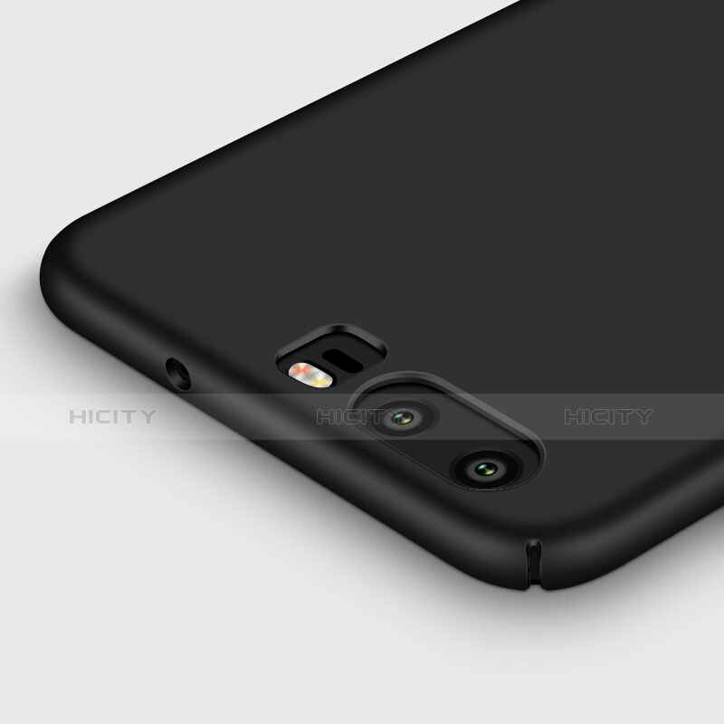 Handyhülle Hülle Kunststoff Schutzhülle Matt mit Fingerring Ständer für Huawei P10 Plus Schwarz