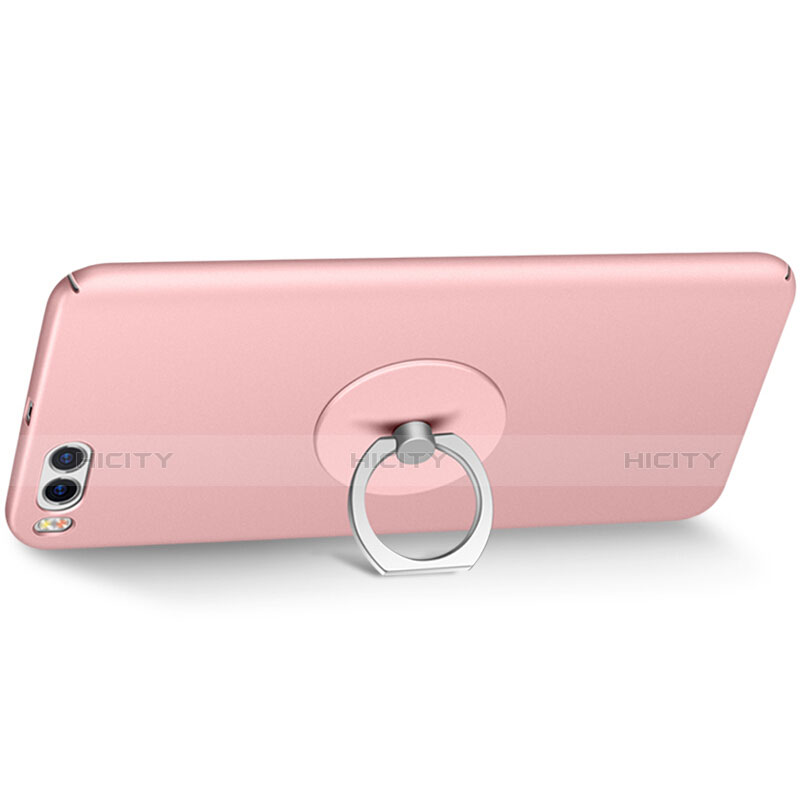 Handyhülle Hülle Kunststoff Schutzhülle Matt mit Fingerring Ständer für Xiaomi Mi 6 Rosa