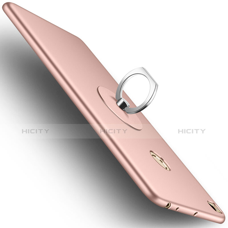 Handyhülle Hülle Kunststoff Schutzhülle Matt mit Fingerring Ständer für Xiaomi Mi Max 2 Rosegold