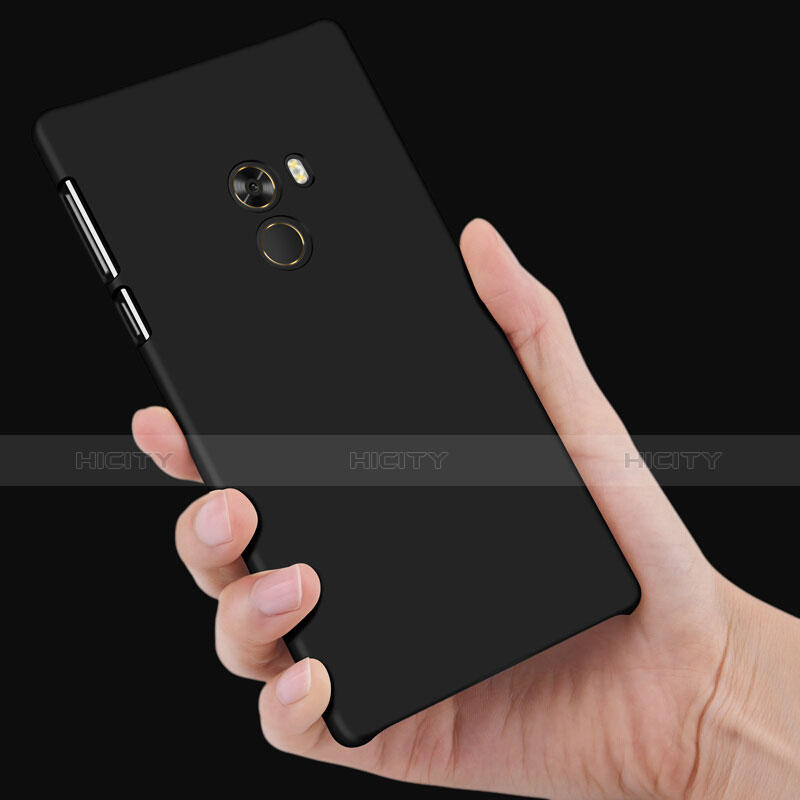 Handyhülle Hülle Kunststoff Schutzhülle Matt mit Fingerring Ständer für Xiaomi Mi Mix Schwarz