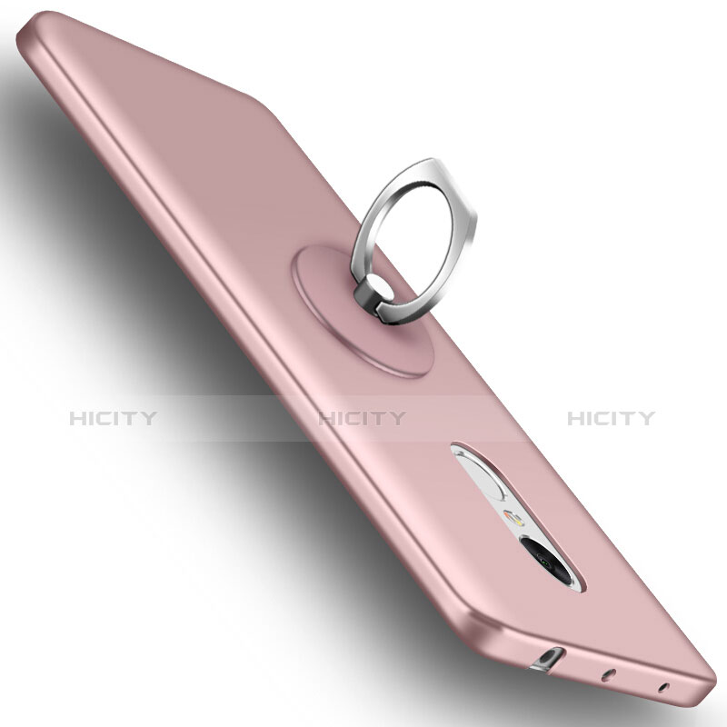 Handyhülle Hülle Kunststoff Schutzhülle Matt mit Fingerring Ständer für Xiaomi Redmi Note 4 Rosegold