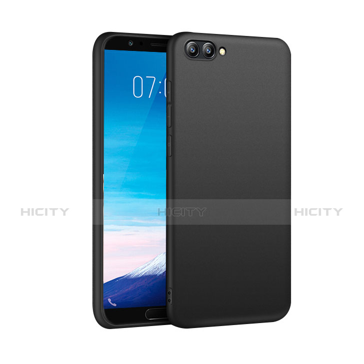 Handyhülle Hülle Kunststoff Schutzhülle Matt mit Fingerring Ständer Q02 für Huawei Honor V10 Schwarz