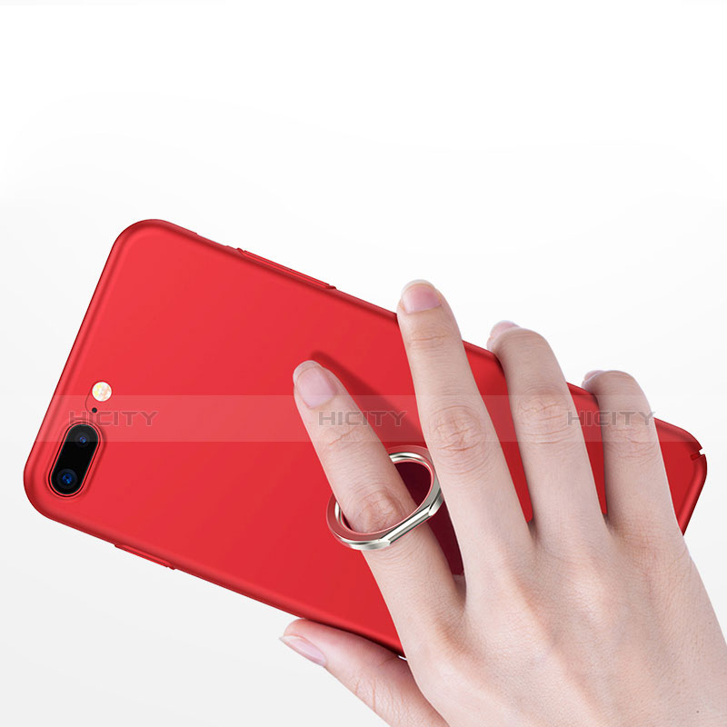 Handyhülle Hülle Kunststoff Schutzhülle Matt mit Fingerring Ständer R02 für Apple iPhone X Rot groß