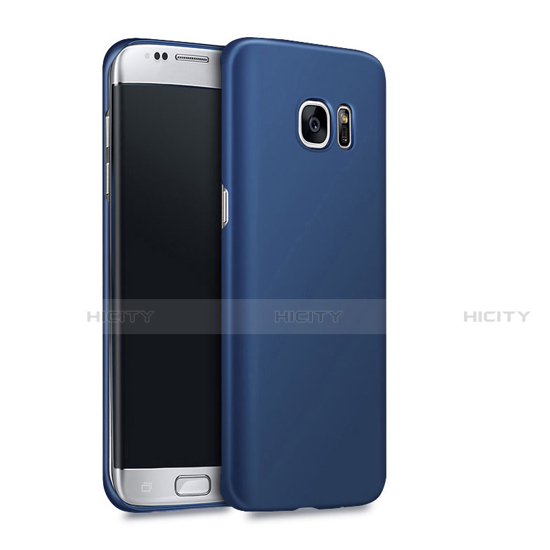 Handyhülle Hülle Kunststoff Schutzhülle Matt Q02 für Samsung Galaxy S7 Edge G935F Blau