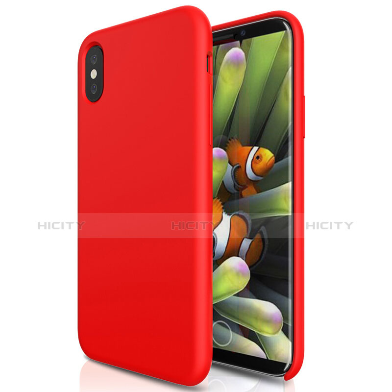 Handyhülle Hülle Kunststoff Schutzhülle Matt S01 für Apple iPhone X Rot Plus