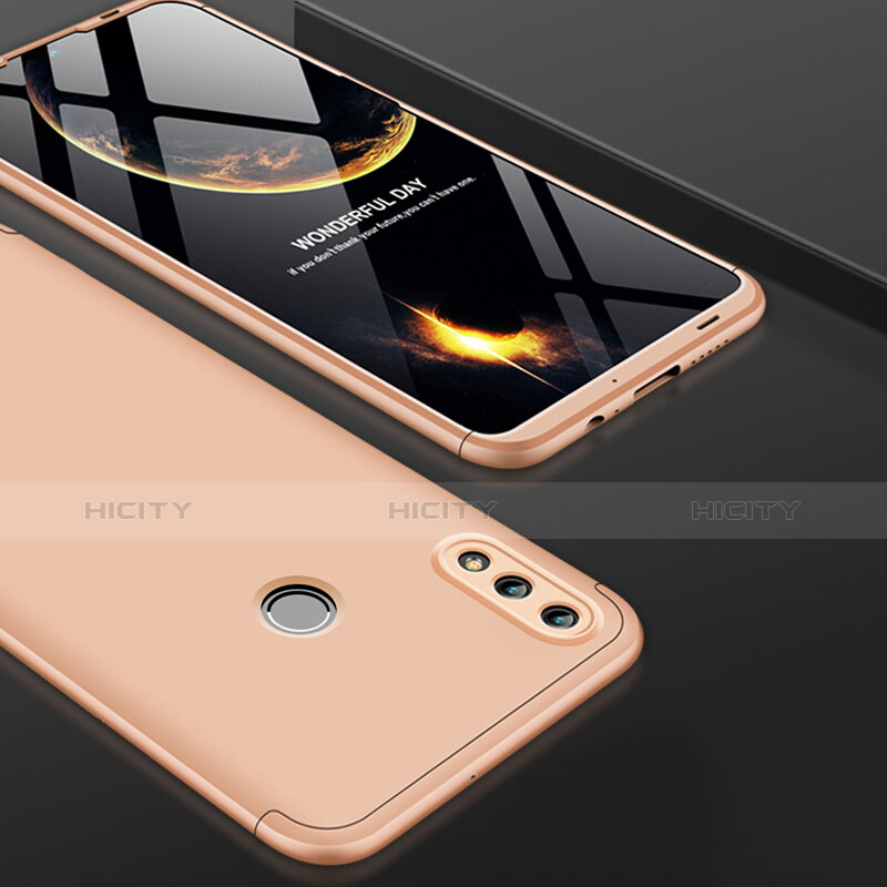 Handyhülle Hülle Kunststoff Schutzhülle Matt Vorder und Rückseite 360 Grad für Huawei Honor 10 Lite Gold