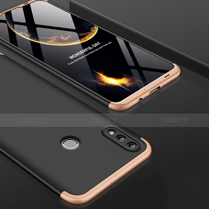 Handyhülle Hülle Kunststoff Schutzhülle Matt Vorder und Rückseite 360 Grad für Huawei Honor 10 Lite Gold und Schwarz