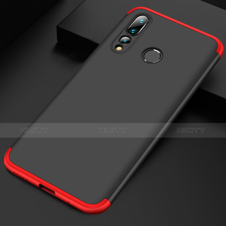 Handyhülle Hülle Kunststoff Schutzhülle Matt Vorder und Rückseite 360 Grad Q01 für Huawei Nova 4 Rot und Schwarz