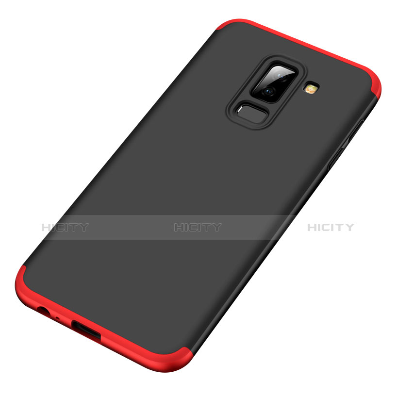 Handyhülle Hülle Kunststoff Schutzhülle Matt Vorder und Rückseite 360 Grad Q02 für Samsung Galaxy A9 Star Lite Rot und Schwarz