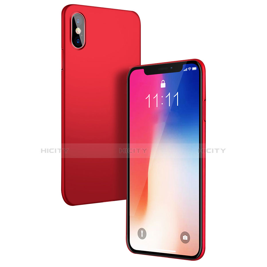 Handyhülle Hülle Kunststoff Schutzhülle Matt W01 für Apple iPhone X Rot