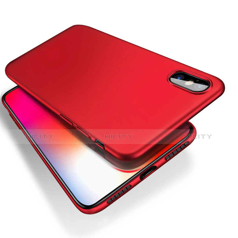 Handyhülle Hülle Kunststoff Schutzhülle Matt W01 für Apple iPhone Xs Rot