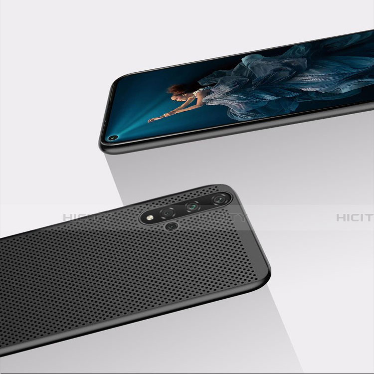 Handyhülle Hülle Kunststoff Schutzhülle Punkte Loch für Huawei Honor 20 Schwarz