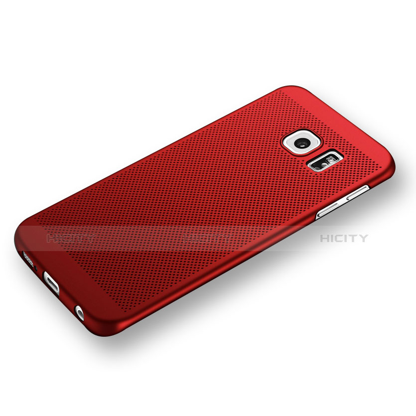 Handyhülle Hülle Kunststoff Schutzhülle Punkte Loch für Samsung Galaxy S6 Edge SM-G925 Rot