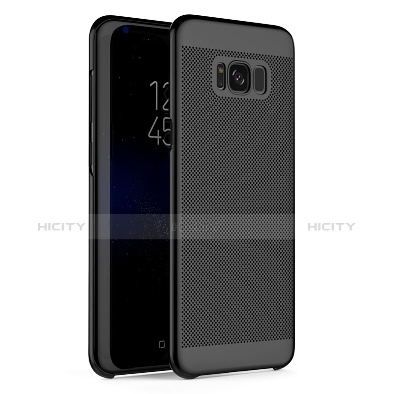 Handyhülle Hülle Kunststoff Schutzhülle Punkte Loch für Samsung Galaxy S8 Schwarz groß