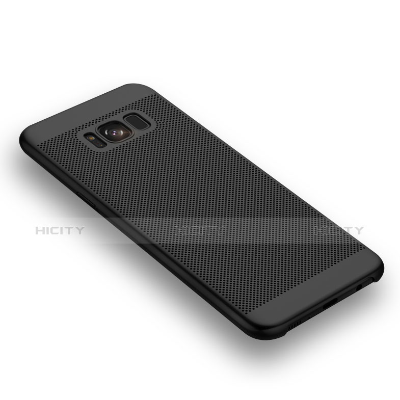 Handyhülle Hülle Kunststoff Schutzhülle Punkte Loch für Samsung Galaxy S8 Schwarz groß