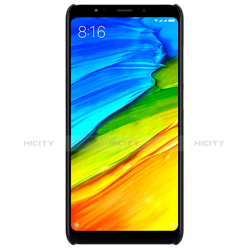 Handyhülle Hülle Kunststoff Schutzhülle Punkte Loch für Xiaomi Redmi 5 Plus Schwarz groß